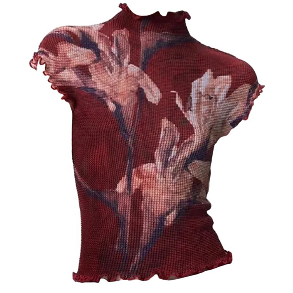 crimson bloom mesh top boogzel clothing