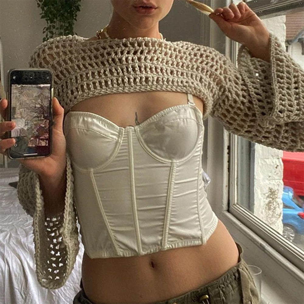 crochet bolero shrug top boogzel clothing