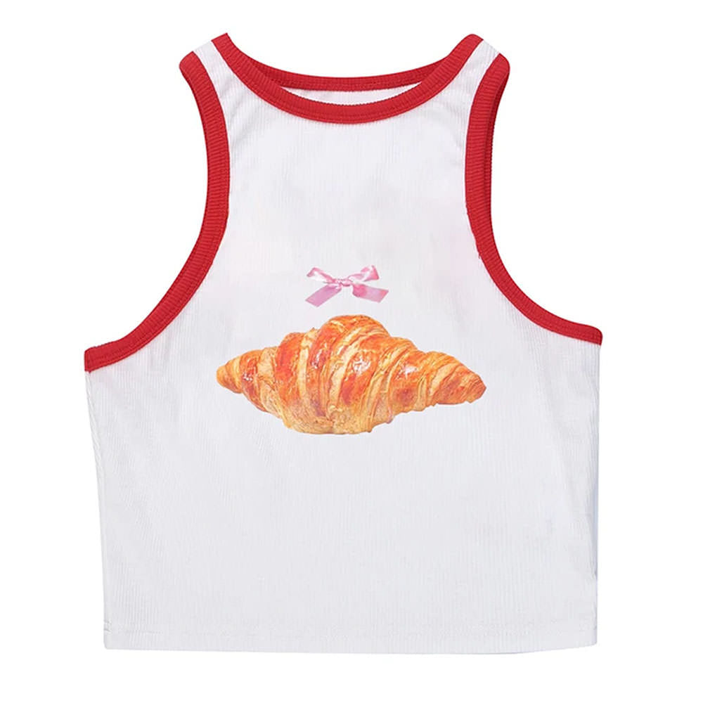 croissant print crop top boogzel clothing