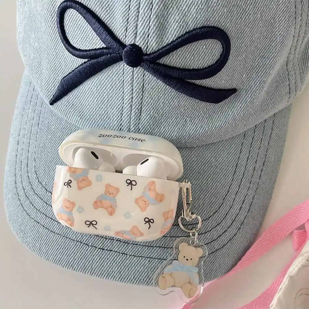 cute bear and bows airpods case boogzel clothing