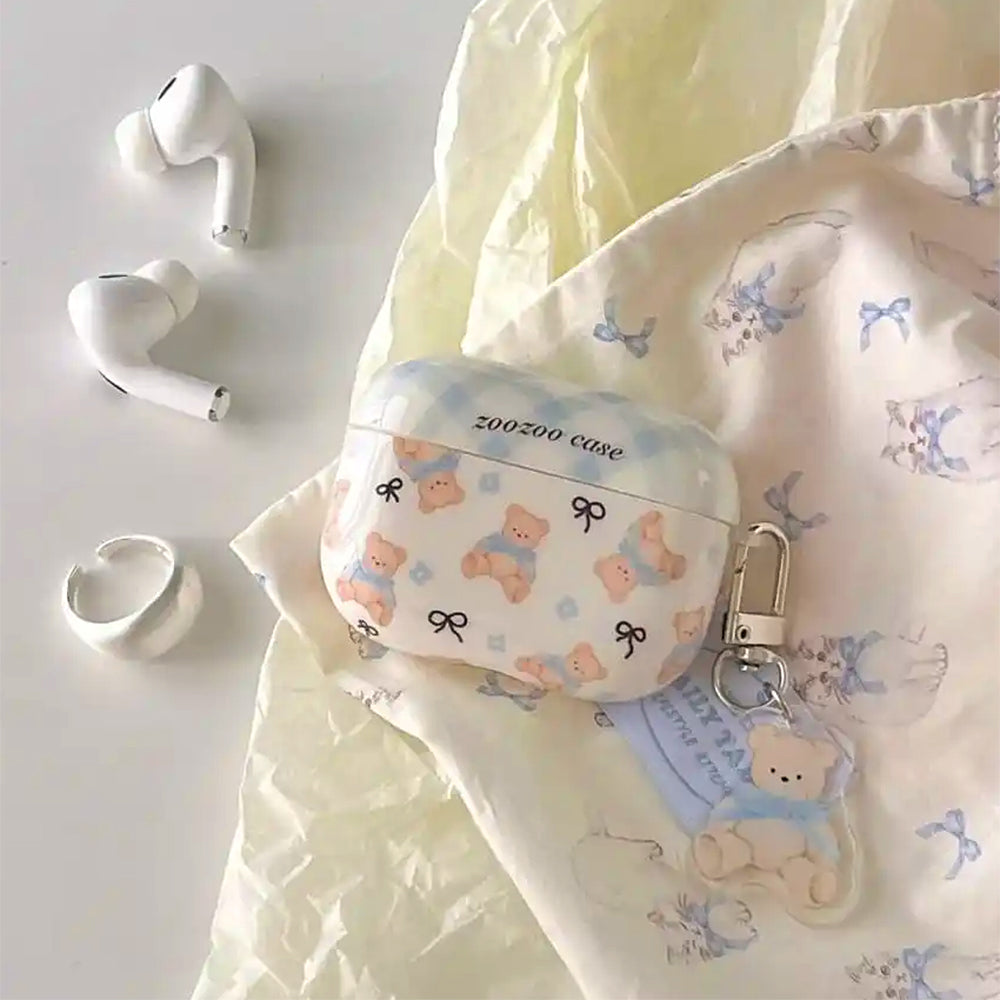 cute bear and bows airpods case boogzel clothing