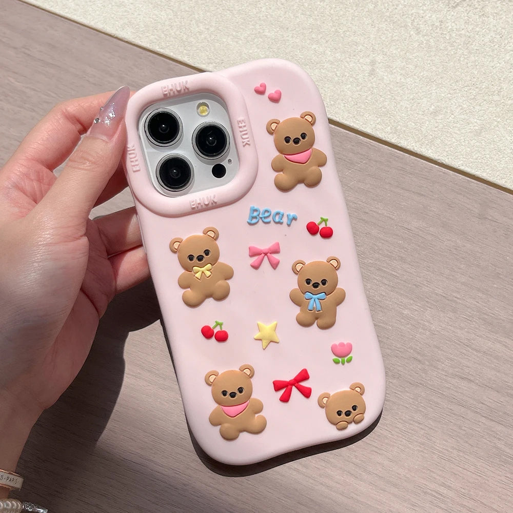 cute bear and bows iphone case boogzel clothing