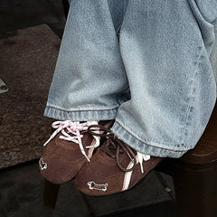 cute dachshund embroidery sneakers boogzel clothing