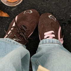 cute dachshund embroidery sneakers boogzel clothing