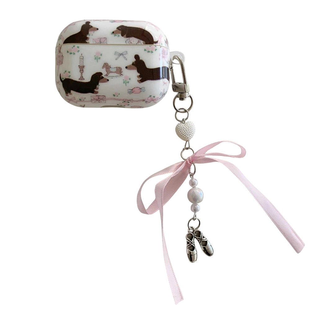 cute dachshunds airpods case with bow charm boogzel clothing