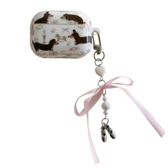 cute dachshunds airpods case with bow charm boogzel clothing