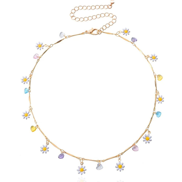 cute daisies choker necklace boogzel clothing
