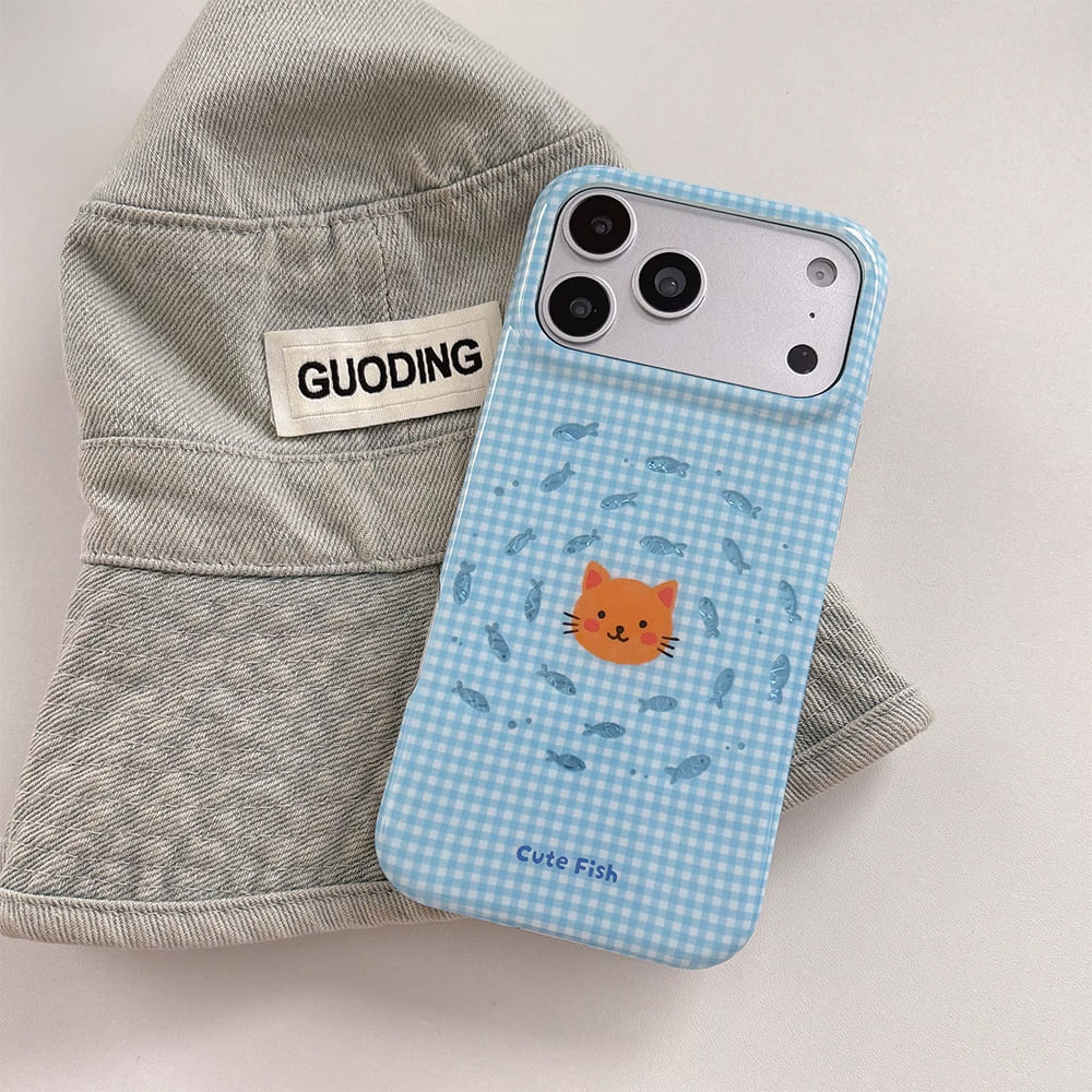 cute kitty gingham iphone case boogzel clothing