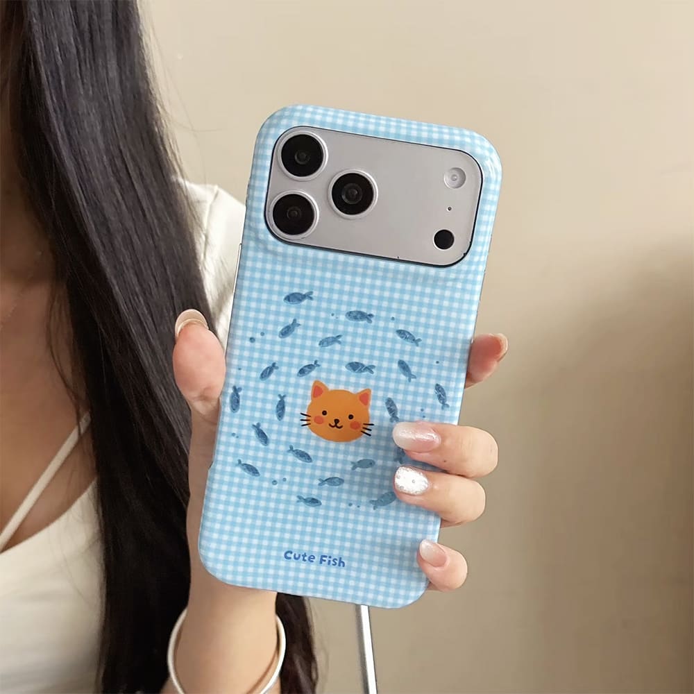 cute kitty gingham iphone case boogzel clothing
