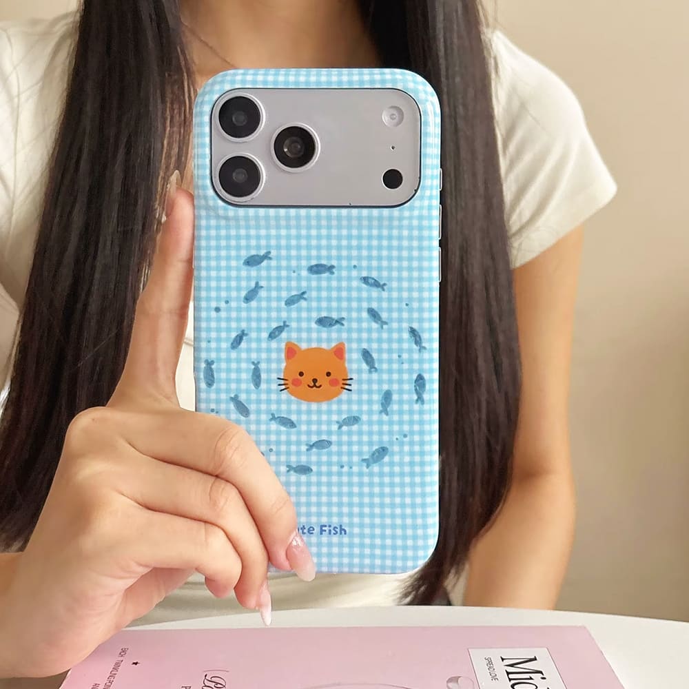 cute kitty gingham iphone case boogzel clothing