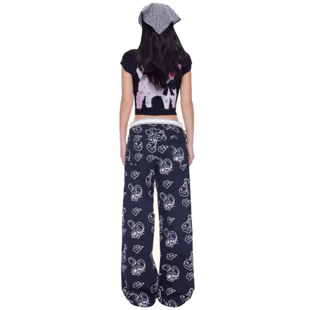 cute lamb print y2k baby tee boogzel clothing