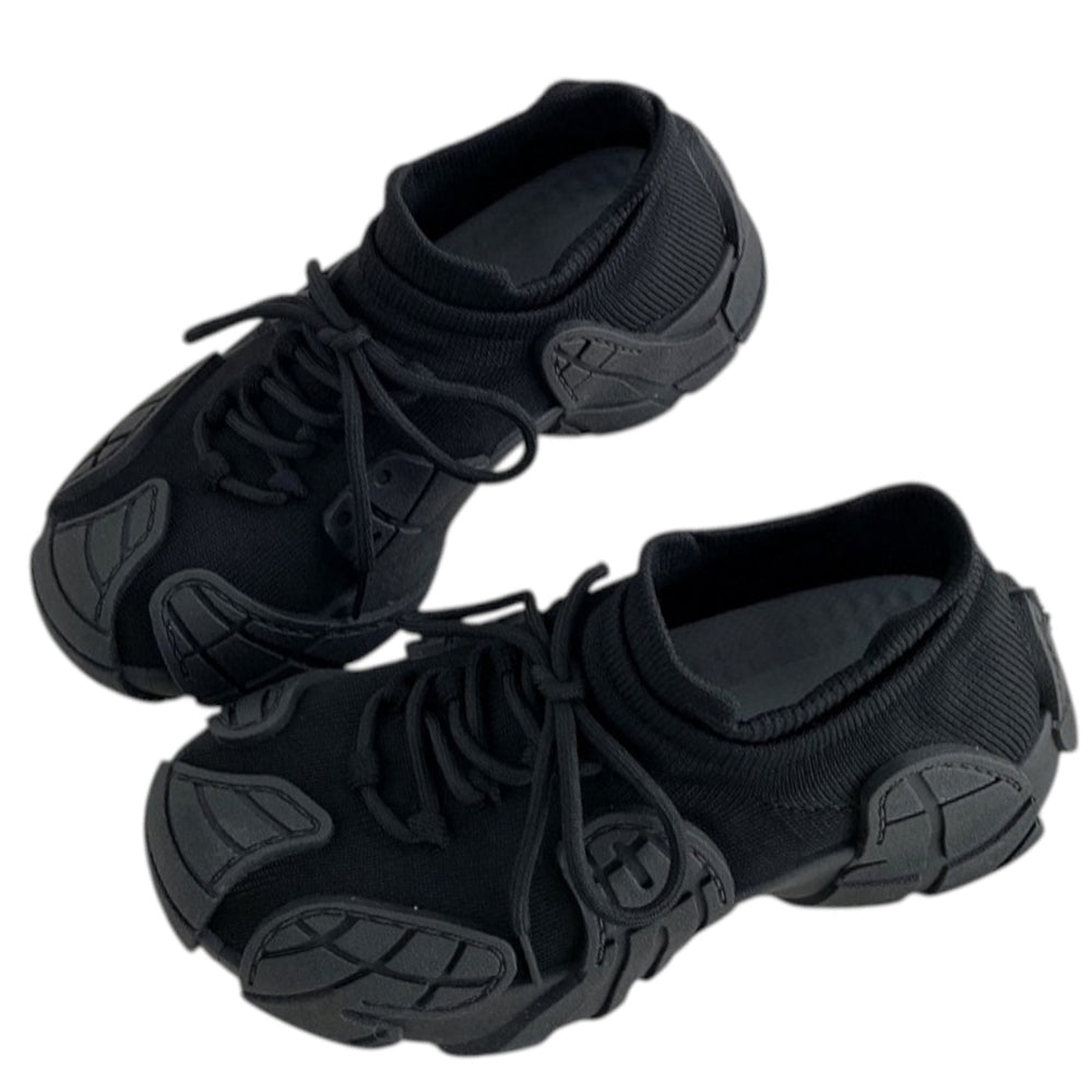 cybercore black chunky sneakers boogzel clothing