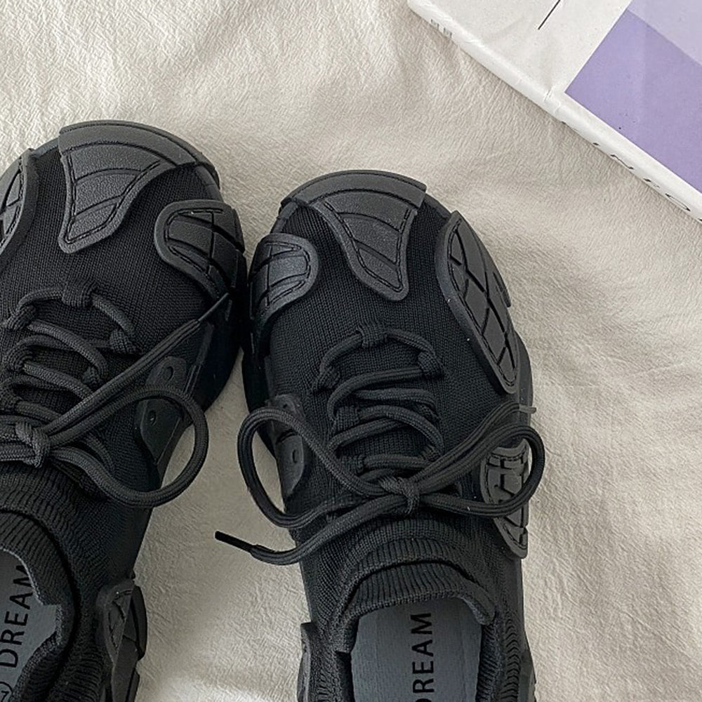 cybercore black chunky sneakers boogzel clothing