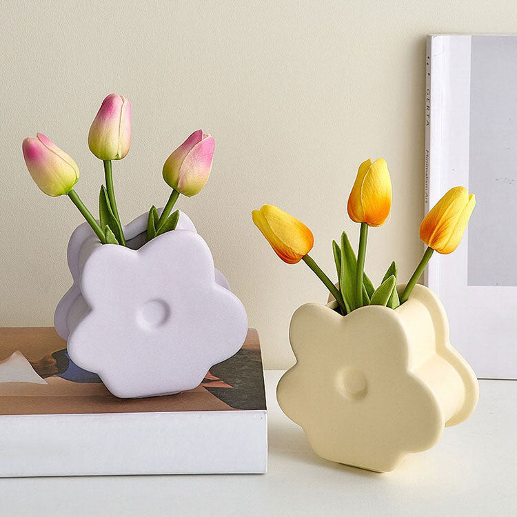 Danish Pastel Flower Shaped Vase boogzel clothing