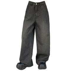 dark academia striped baggy jeans boogzel clothing