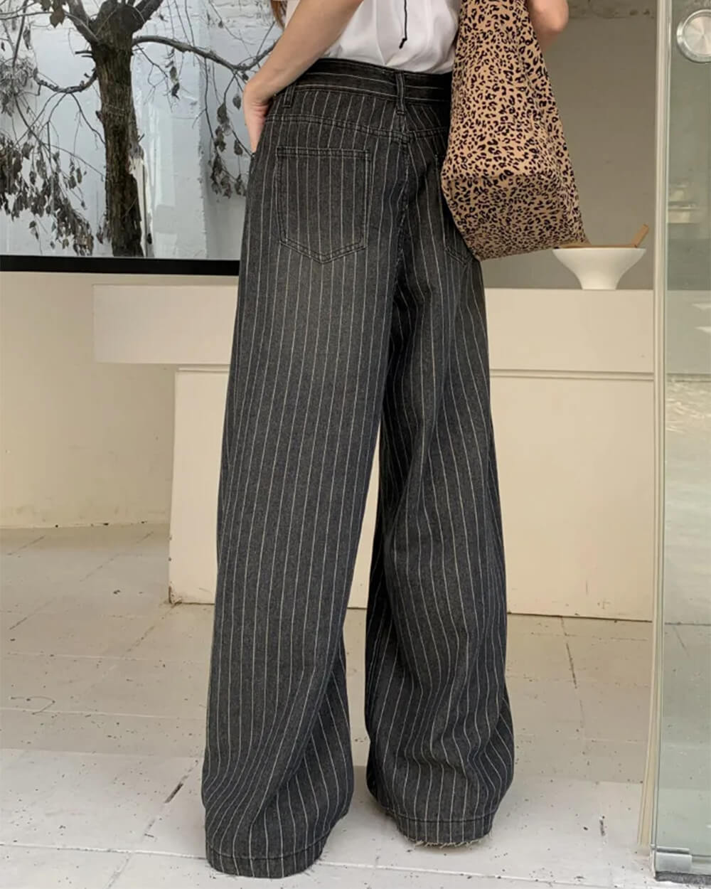 dark academia striped baggy jeans boogzel clothing