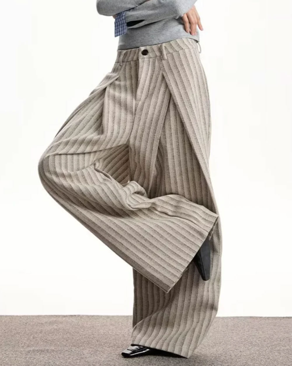 dark academia stripe drape pants boogzel clothing