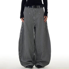 dark academia stripe wide leg pants boogzel clothing