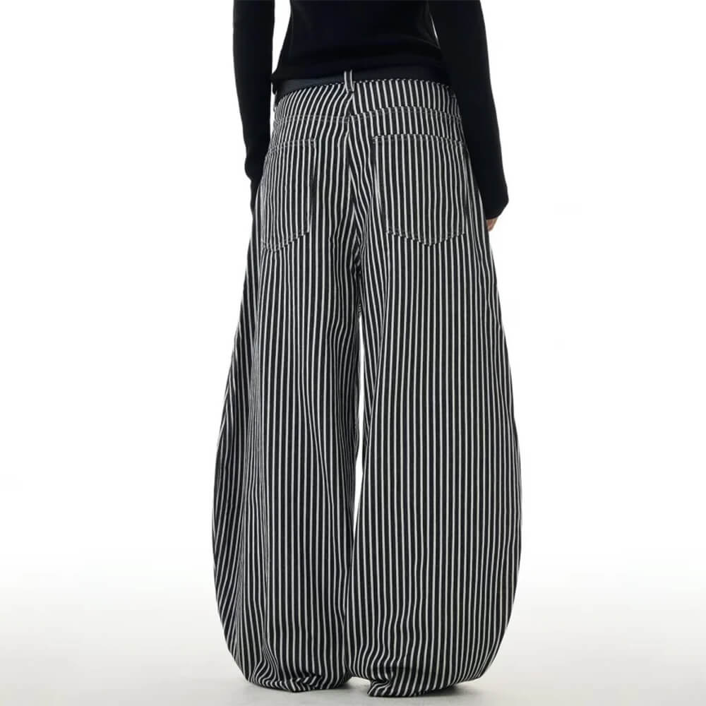 dark academia stripe wide leg pants boogzel clothing