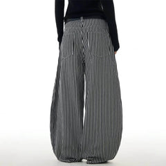 dark academia stripe wide leg pants boogzel clothing