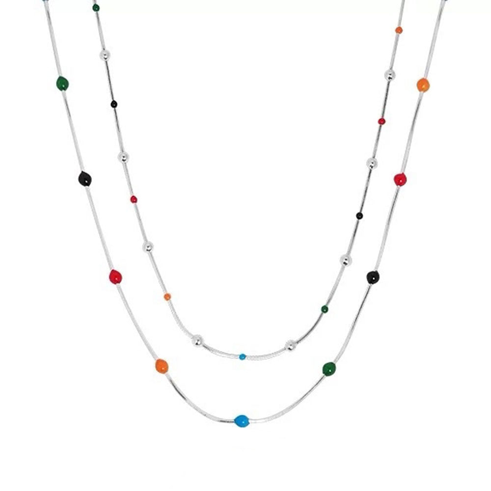 delicate beaded chain necklace boogzel clothing