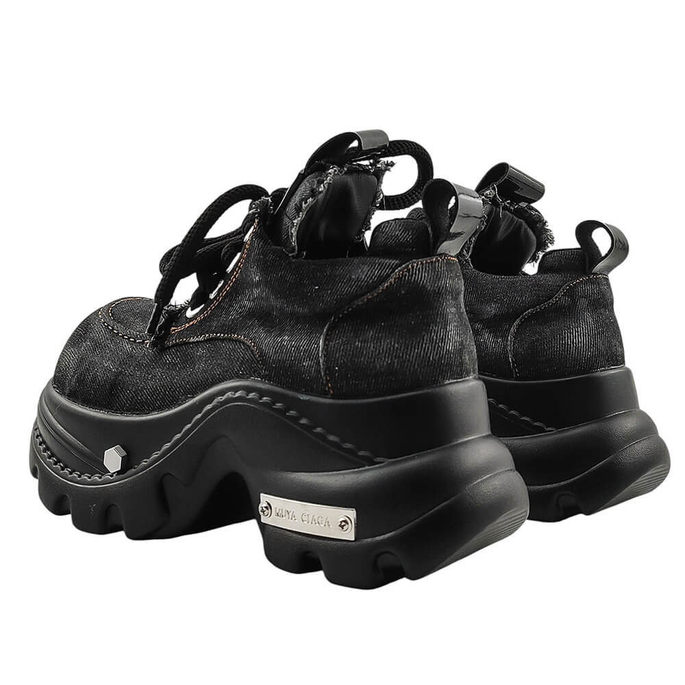 denim chunky platform boots boogzel clothing