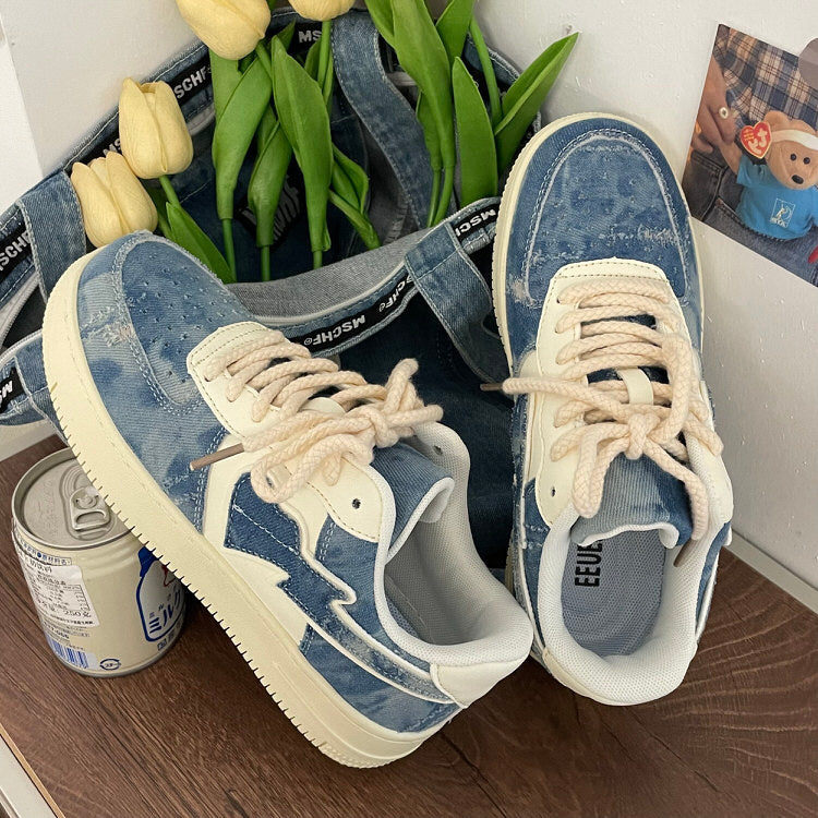 blue denim sneakers boogzel clothing
