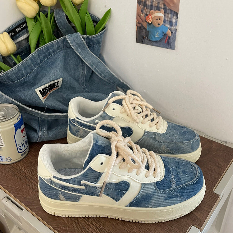 blue denim sneakers boogzel clothing