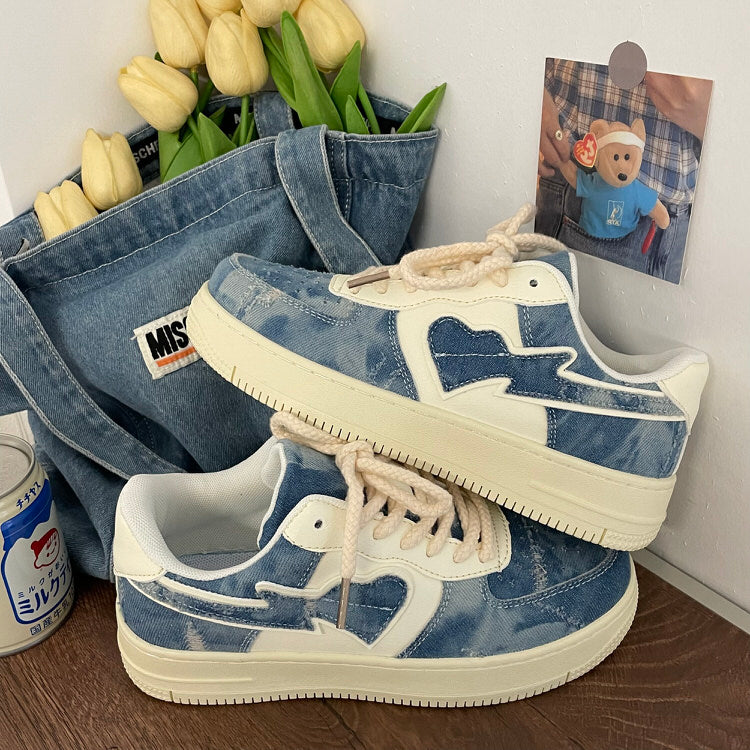 blue denim sneakers boogzel clothing