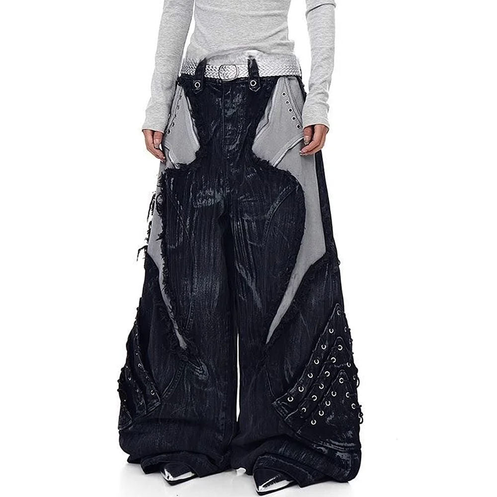 distressed wide leg jeans boogzel clothing