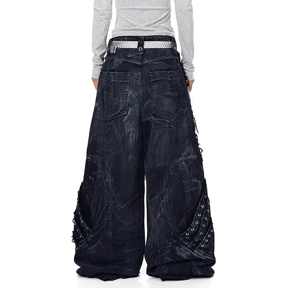 distressed wide leg jeans boogzel clothing