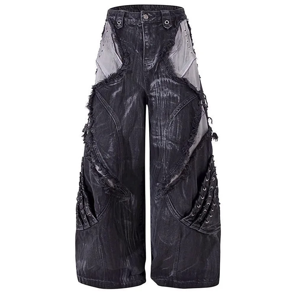 distressed wide leg jeans boogzel clothing