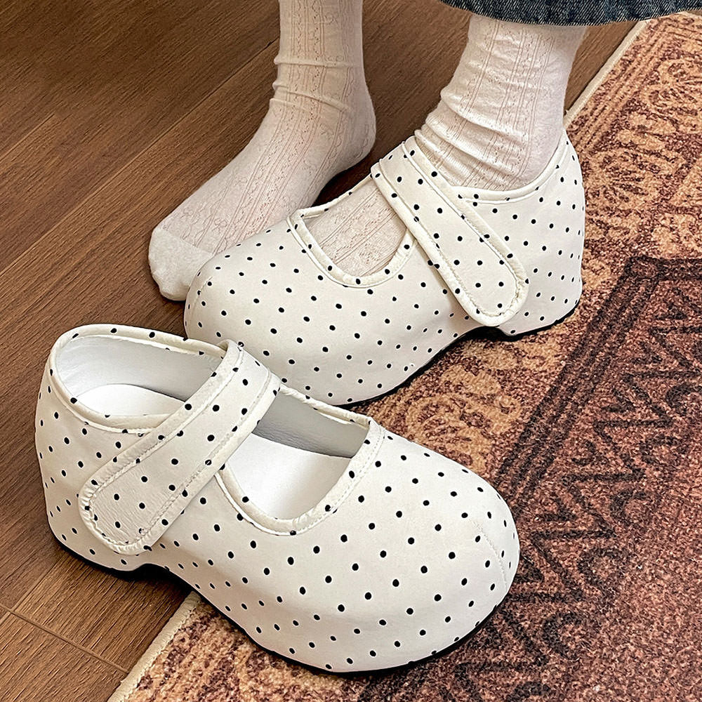 dollcore polka dot mary jane platforms boogzel clothing