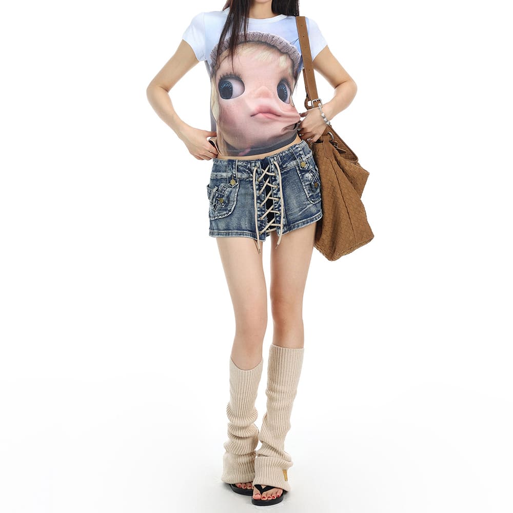 doll face print t-shirt boogzel clothing
