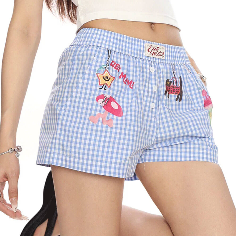 dopamine aesthetic plaid summer shorts boogzel clothing