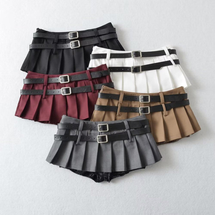 Y2K Double-Belt Extreme Micro Skirt boogzel clothing