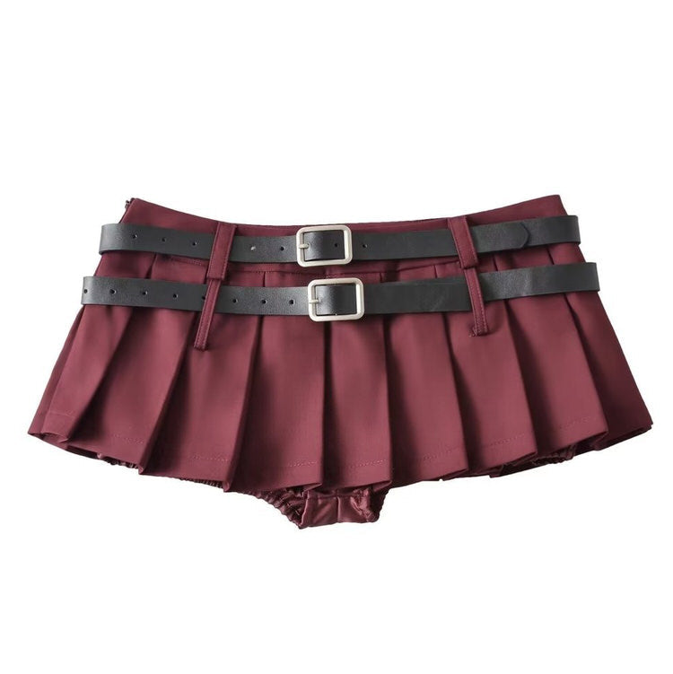 Y2K Double-Belt Extreme Micro Skirt boogzel clothing