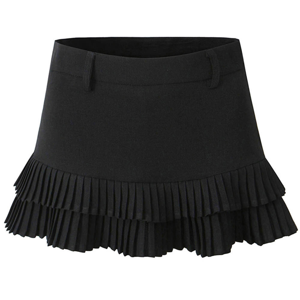 double layer pleated mini skirt boogzel clothing