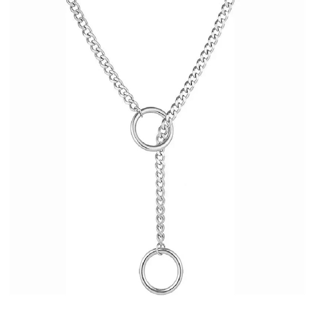 double ring drop chain necklace boogzel clothing