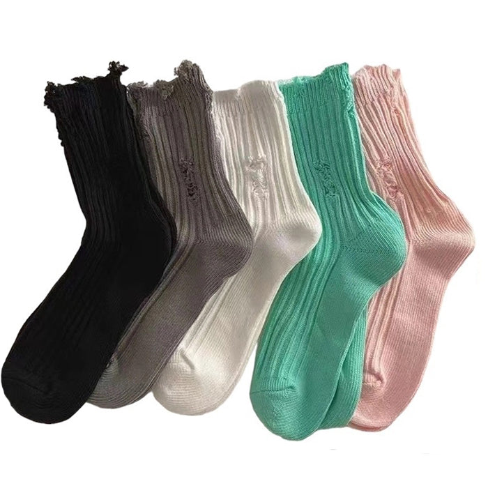 downtown girl destroyed socks boogzel clothing