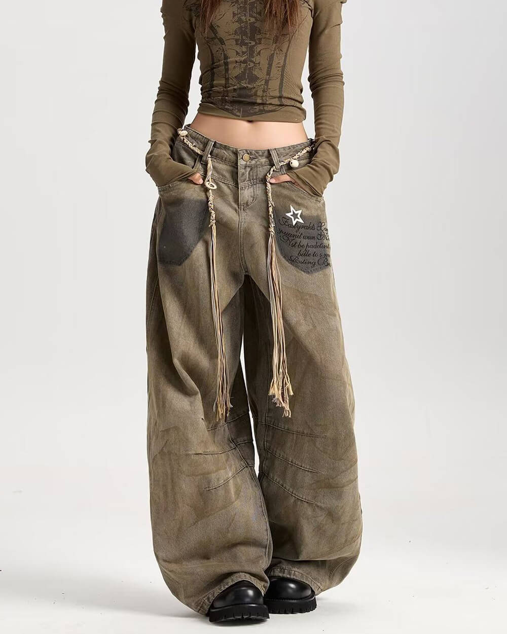 downtown girl distressed jeans boogzel clothing