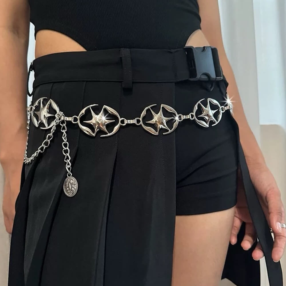 downtown girl star chain belt boogzel clothing