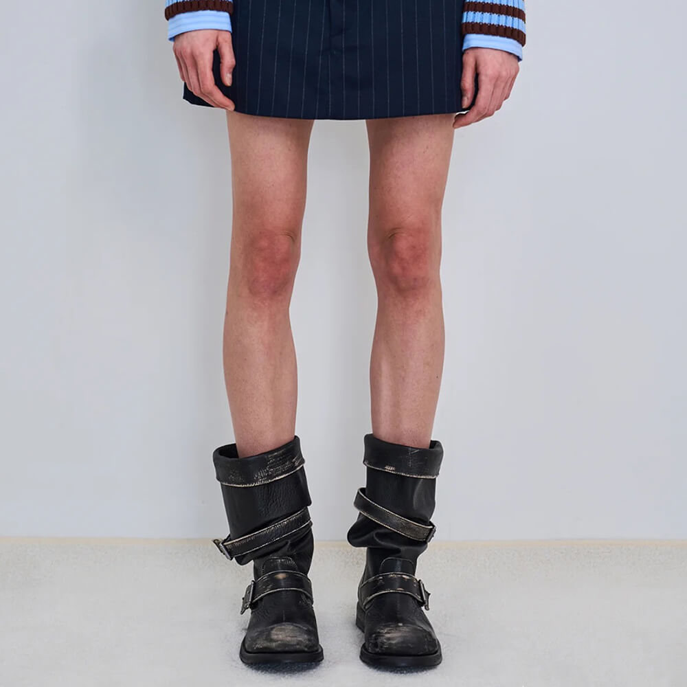dusty road mid calf buckle boots boogzel clothing