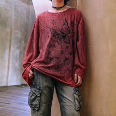 fairycore aesthetic butterfly print top boogzel clothing