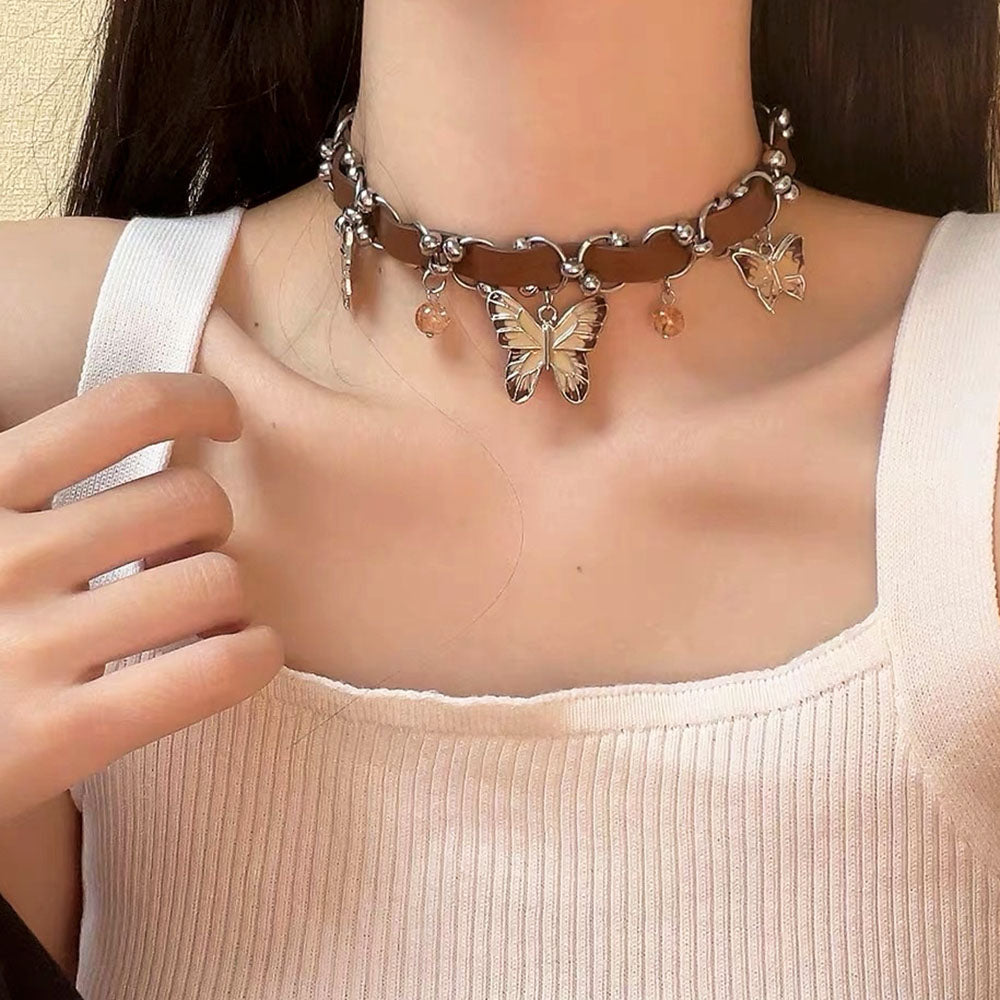 fairycore butterfly choker necklace boogzel clothing
