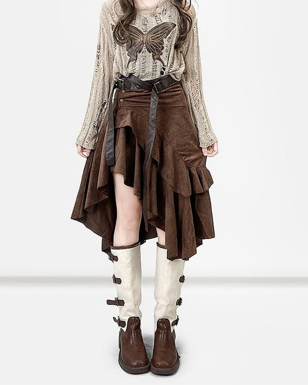fairy grunge asymmetrical skirt boogzel clothing
