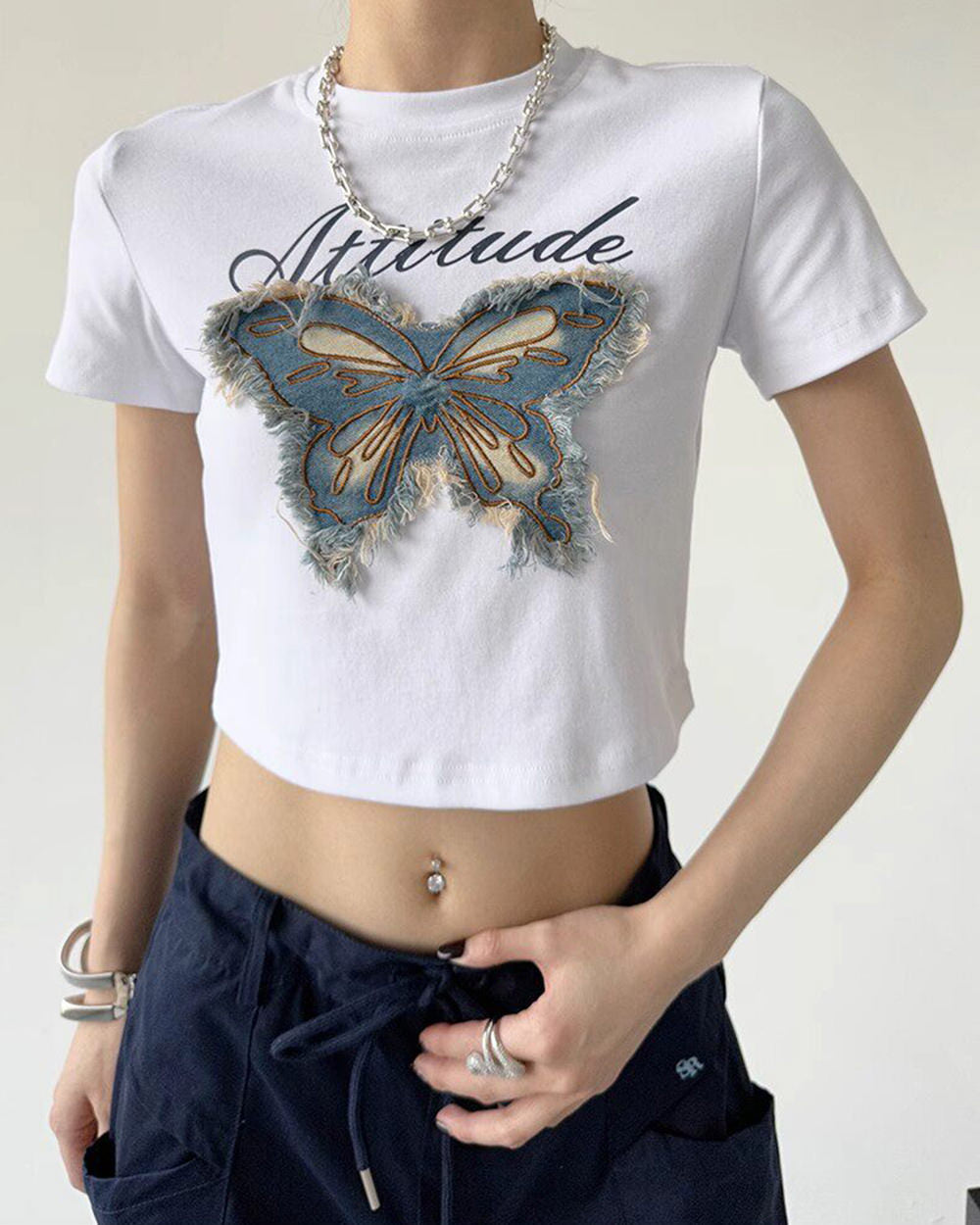fairy grunge butterfly patch top boogzel clothing