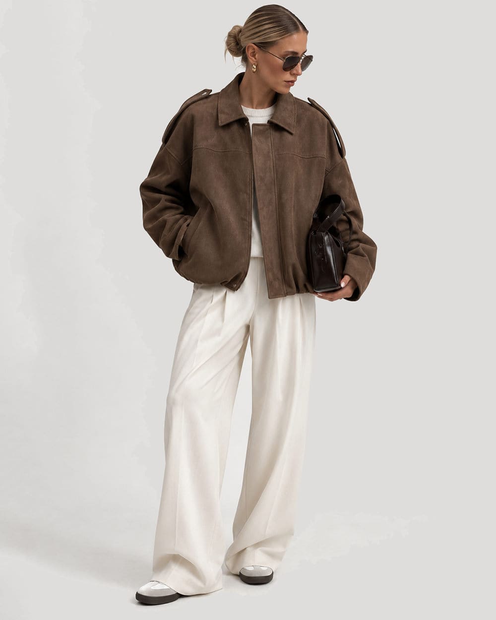 fall suede cropped jacket boogzel clothing