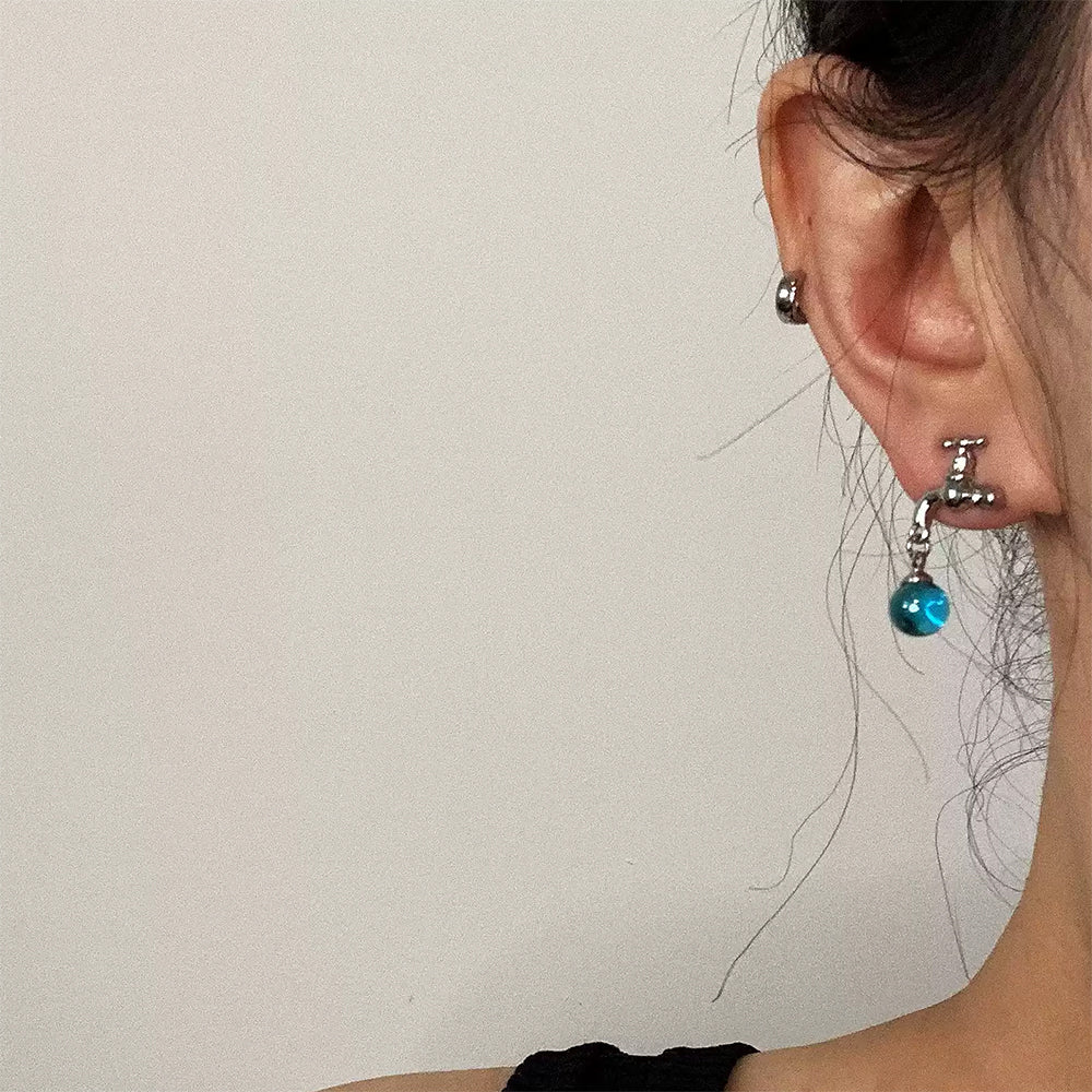 faucet shaped drop earrings boogzel clothing