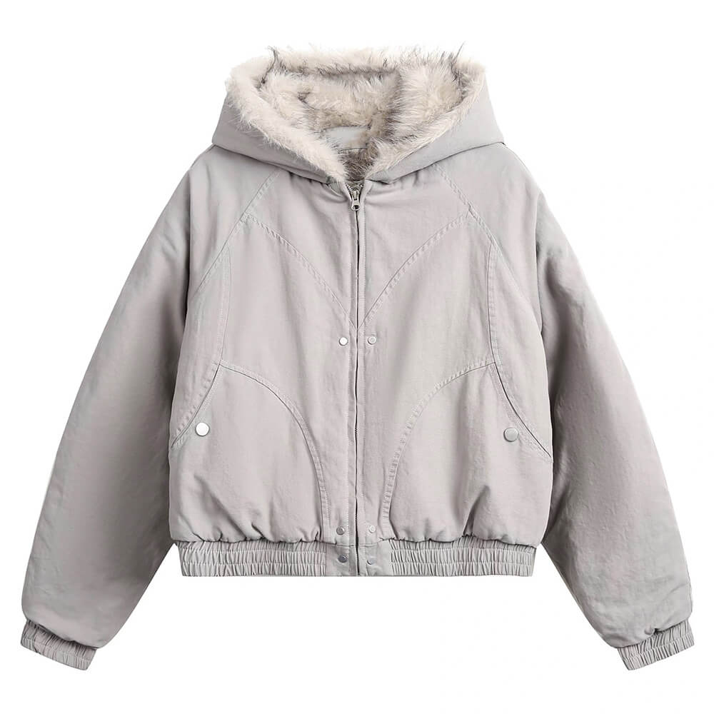 faux fur collar bomber jacket boogzel clothing